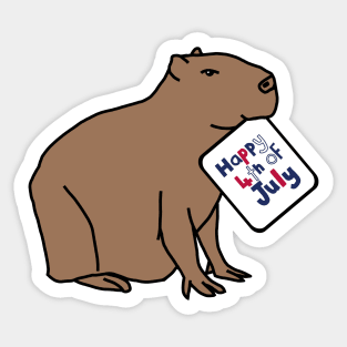 Happy 4th of July says Capybara Sticker